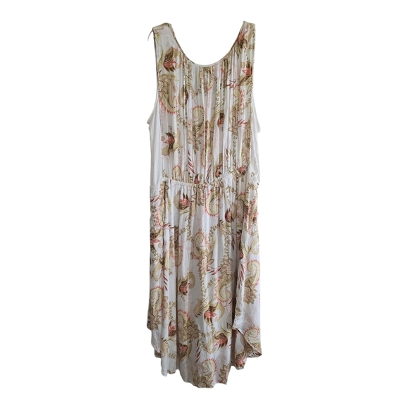 J. Jill Floral Paisley Apron Style Sleeveless Midi Summer Dress Large Petite - Picture 2 of 8